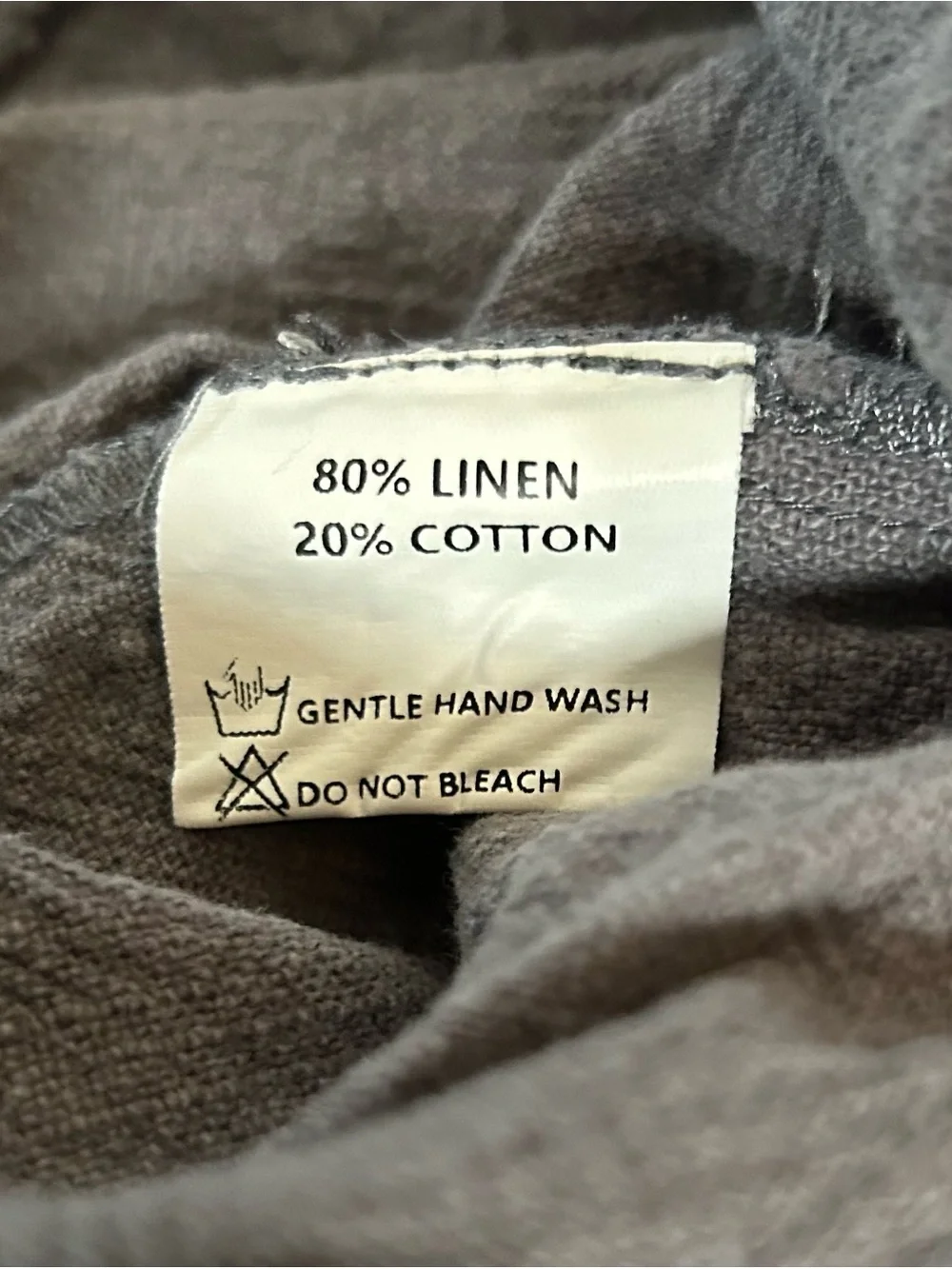 XIMIO Linen Blend Barrel Pants Charcoal Lagenlook Lantern Leg Boho Pull On Sz L